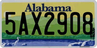 AL license plate 5AX2908