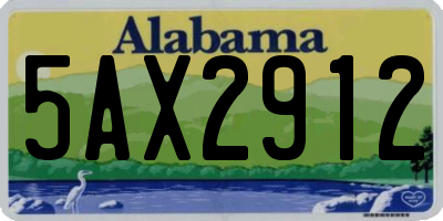 AL license plate 5AX2912