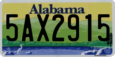 AL license plate 5AX2915