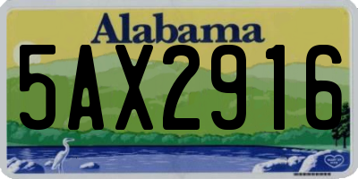 AL license plate 5AX2916