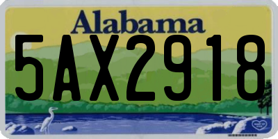AL license plate 5AX2918