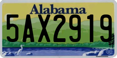 AL license plate 5AX2919
