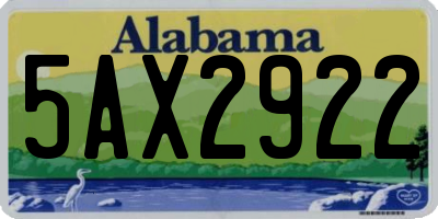 AL license plate 5AX2922