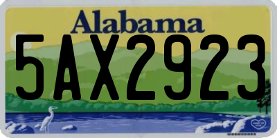 AL license plate 5AX2923