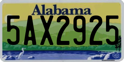 AL license plate 5AX2925