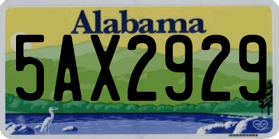AL license plate 5AX2929