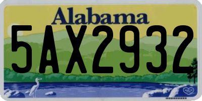 AL license plate 5AX2932