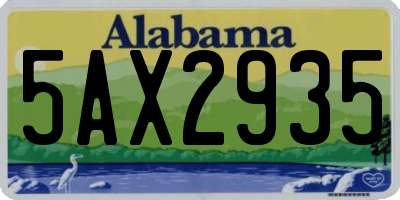 AL license plate 5AX2935