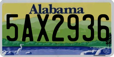 AL license plate 5AX2936