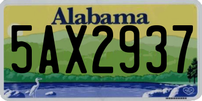 AL license plate 5AX2937