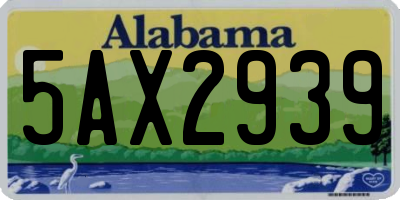 AL license plate 5AX2939