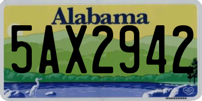 AL license plate 5AX2942