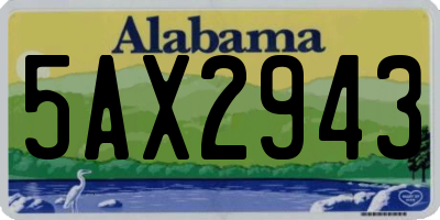 AL license plate 5AX2943
