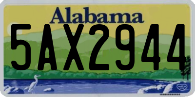 AL license plate 5AX2944