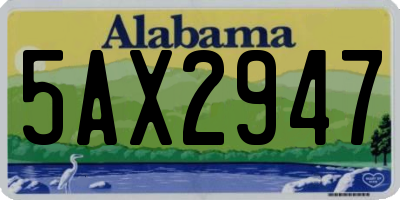 AL license plate 5AX2947