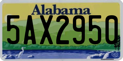 AL license plate 5AX2950