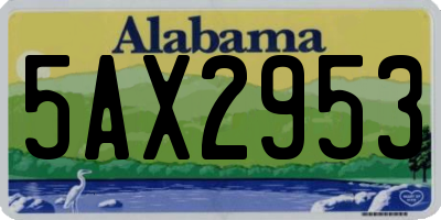 AL license plate 5AX2953