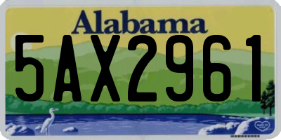 AL license plate 5AX2961