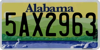 AL license plate 5AX2963