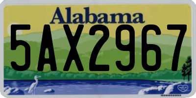 AL license plate 5AX2967
