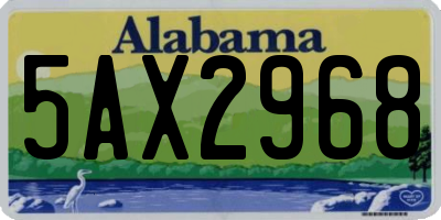 AL license plate 5AX2968