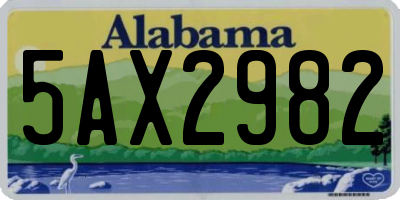 AL license plate 5AX2982