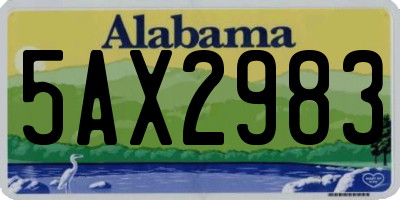 AL license plate 5AX2983