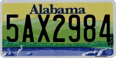 AL license plate 5AX2984