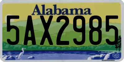 AL license plate 5AX2985