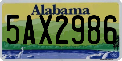 AL license plate 5AX2986