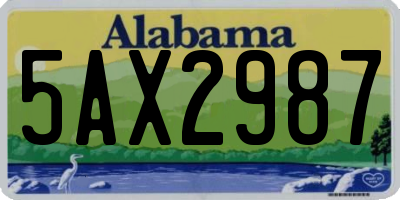 AL license plate 5AX2987