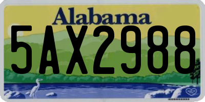 AL license plate 5AX2988