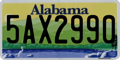 AL license plate 5AX2990