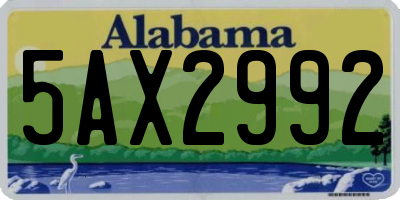 AL license plate 5AX2992