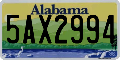 AL license plate 5AX2994