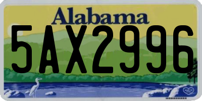 AL license plate 5AX2996
