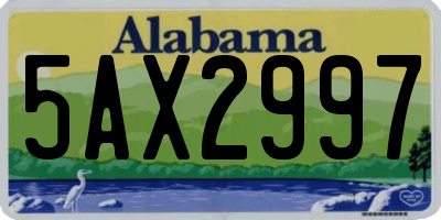 AL license plate 5AX2997
