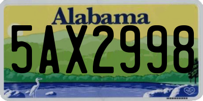 AL license plate 5AX2998