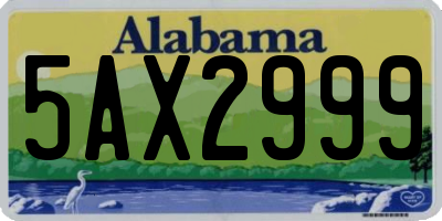 AL license plate 5AX2999