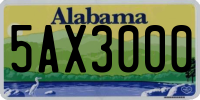 AL license plate 5AX3000