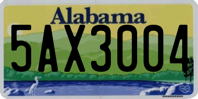 AL license plate 5AX3004