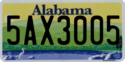 AL license plate 5AX3005