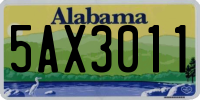 AL license plate 5AX3011