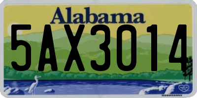 AL license plate 5AX3014