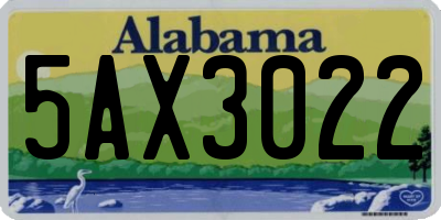 AL license plate 5AX3022