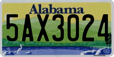 AL license plate 5AX3024