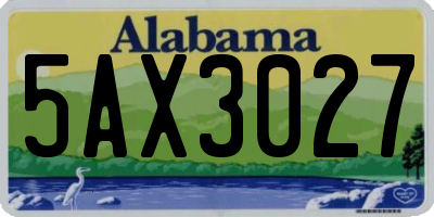 AL license plate 5AX3027