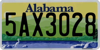 AL license plate 5AX3028