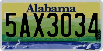 AL license plate 5AX3034