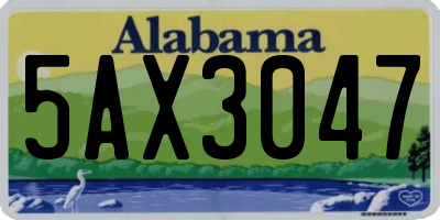 AL license plate 5AX3047